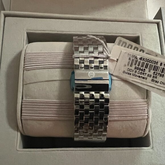 MICHELE DECO II DESERT ROSE PINK DIAMOND DIAL STEEL WATCH MWW06X000036 NEW main image 7